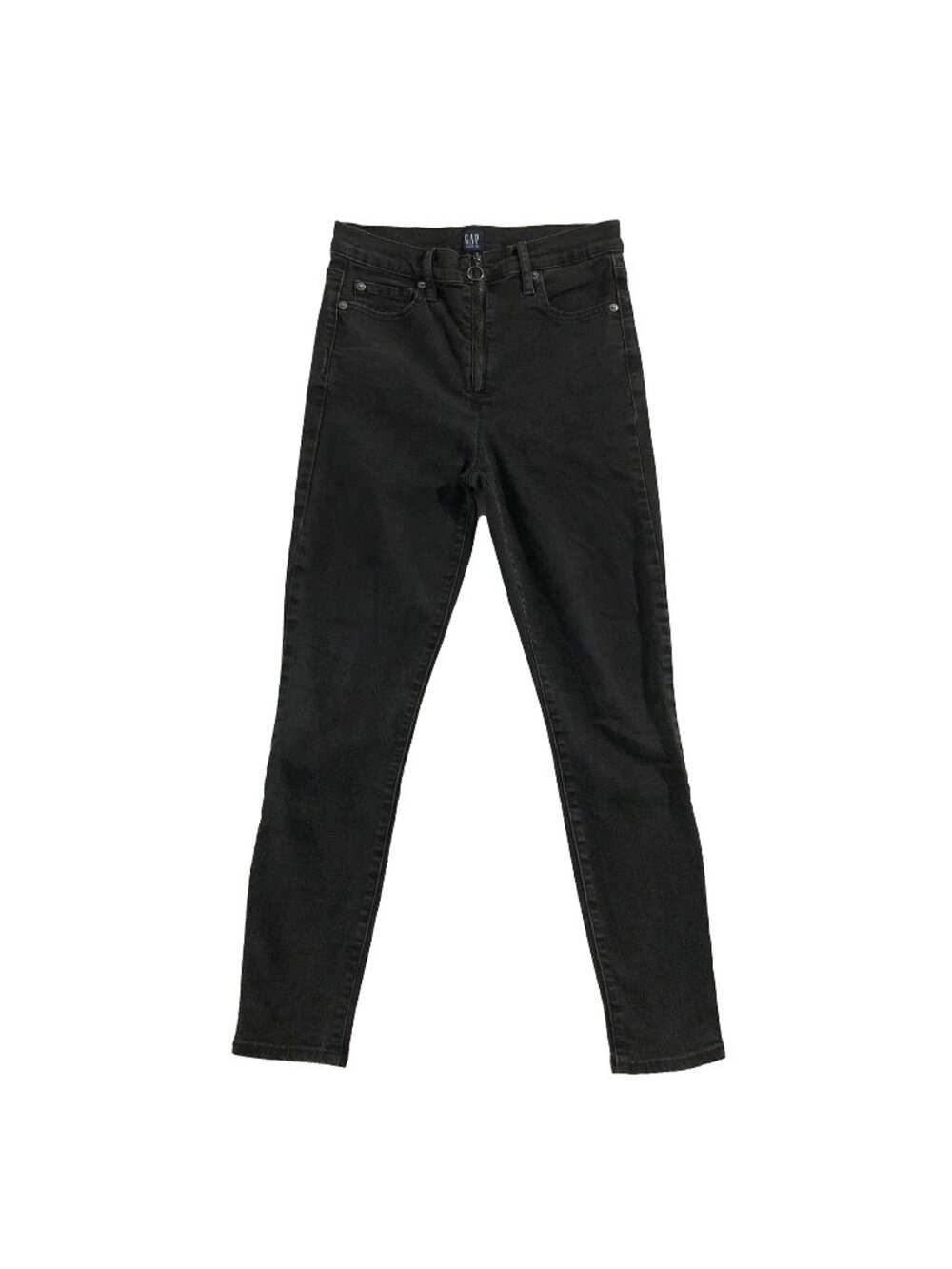 Gap 1969 Jeans Womens Size 26R Black True Skinny Denim Stretch Casual